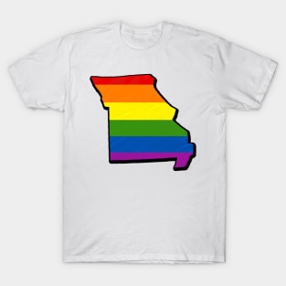 Rainbow Missouri Outline T-Shirt